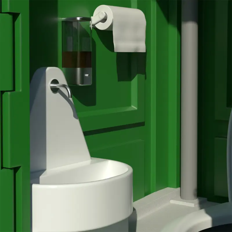 Кабина туалетная мобильная Люкс в разборе зеленая
