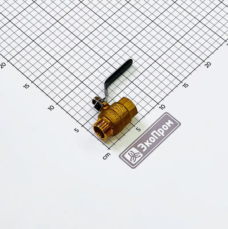 Кран шаровый G3/4 2-ходовой ВР-НР латунь (покрытие никель) ручка-рычаг