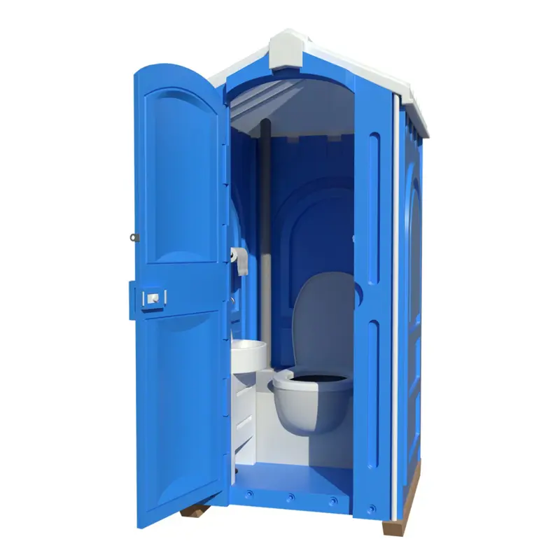 Кабина туалетная мобильная Люкс в разборе синяя