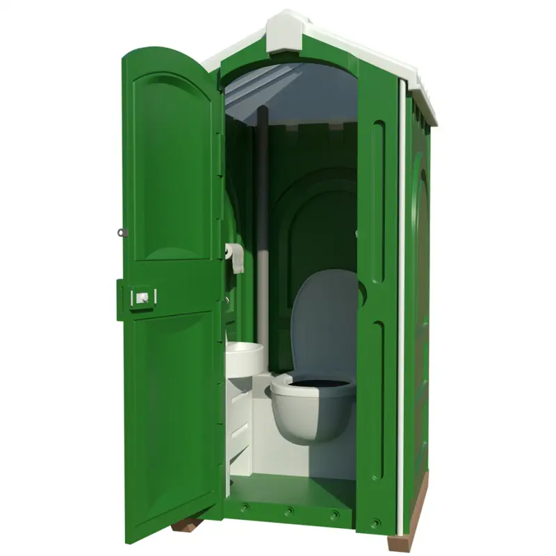 Кабина туалетная мобильная Люкс в сборе зеленая