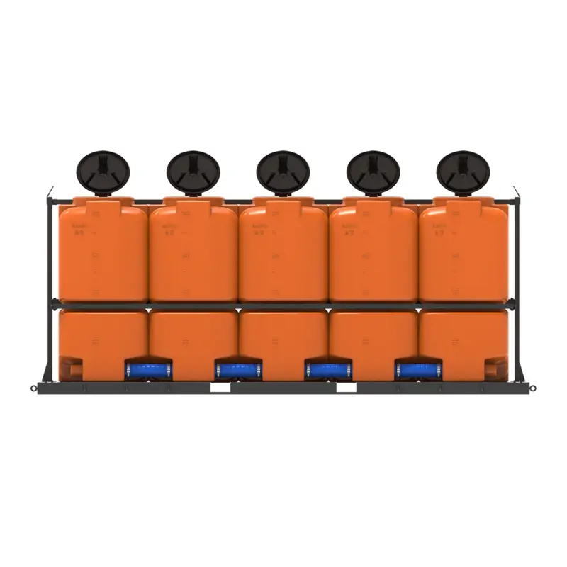 Кассета ST 10000 л (5х2000) под плотность до 1,2 г/см³ с откидной крышкой оранжевая