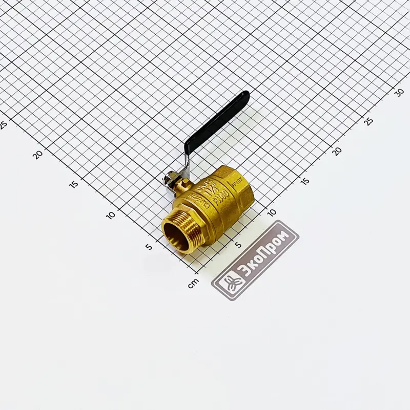 Кран шаровый G1 1/4 2-ходовой ВР-НР латунь ручка-рычаг