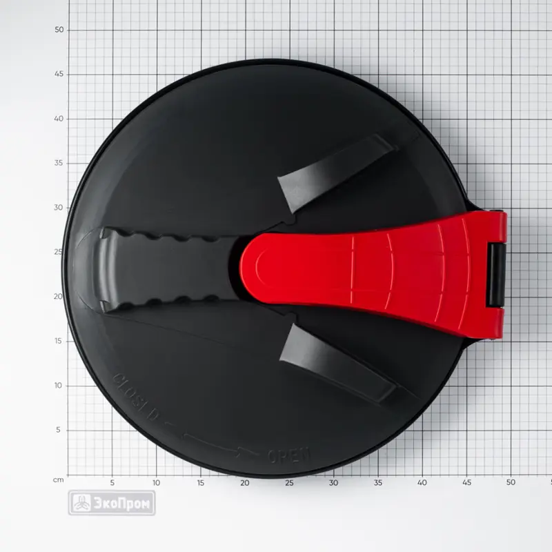 Крышка для емкости D457мм откидная c дыхательным клапаном пластик