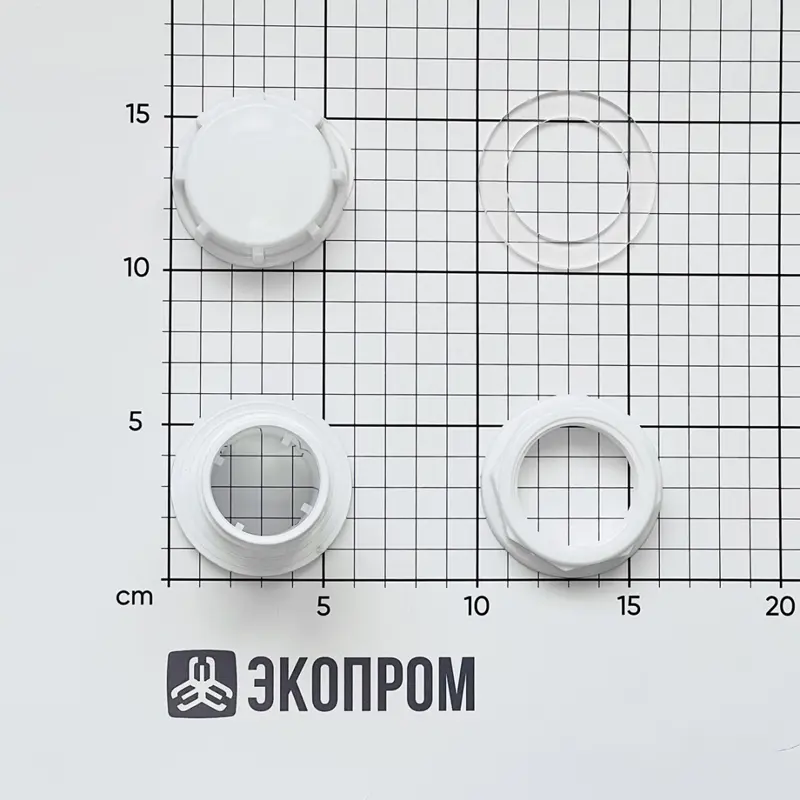 Отвод из бака в сборе G1 1/4 белый ПП